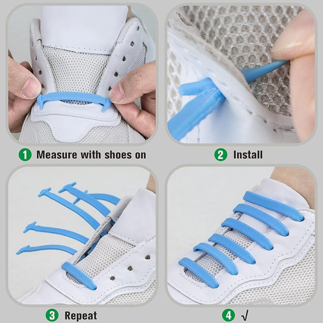 Glitz Elastic Silicone No Tie Shoelaces