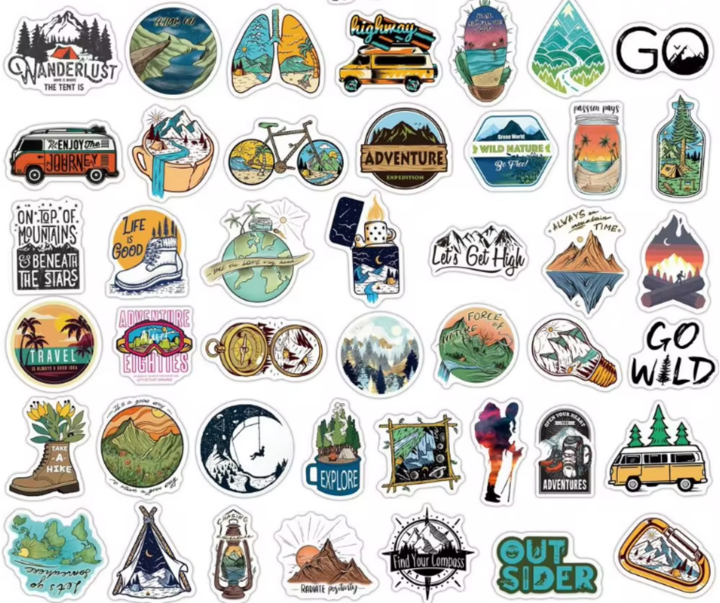 Glitz 50 Pieces Cool and Fun Water Resistant Stickers