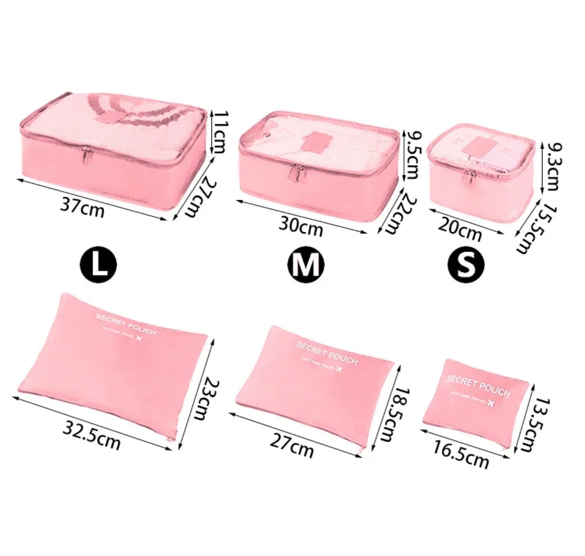 Glitz 6pcs Set Travel Organizer Storage Bags