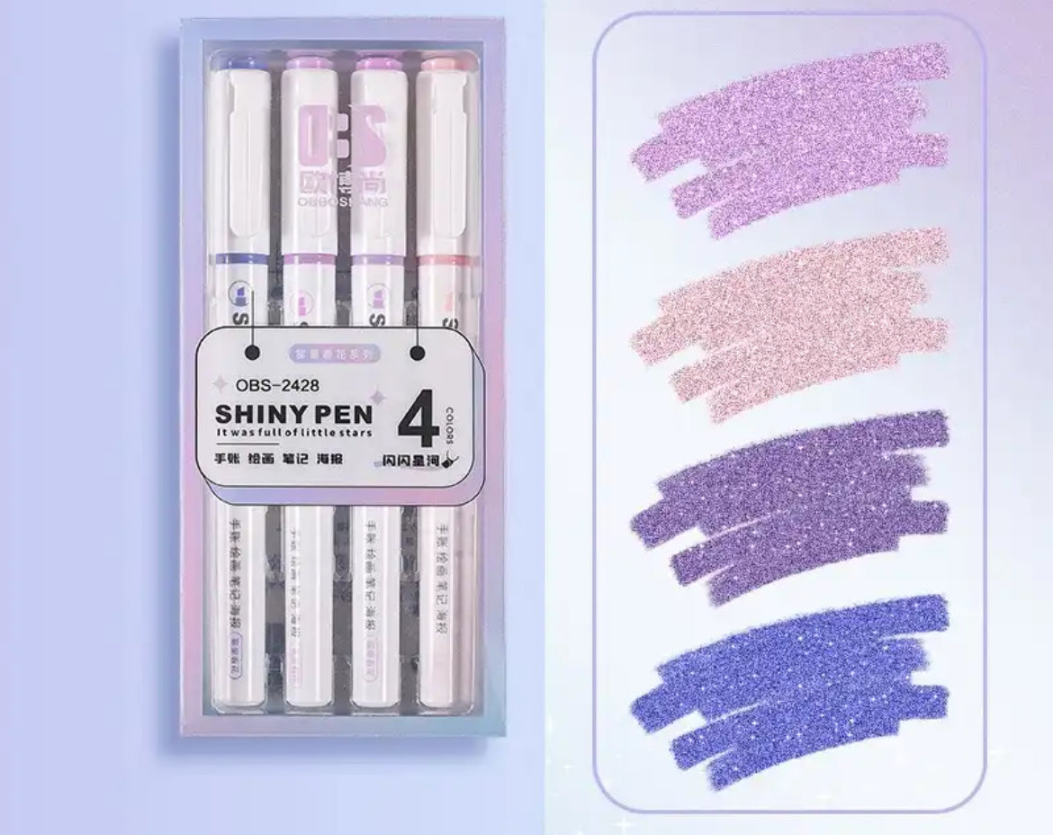 Glitz 4 Colors Glitter Highlighter Pens