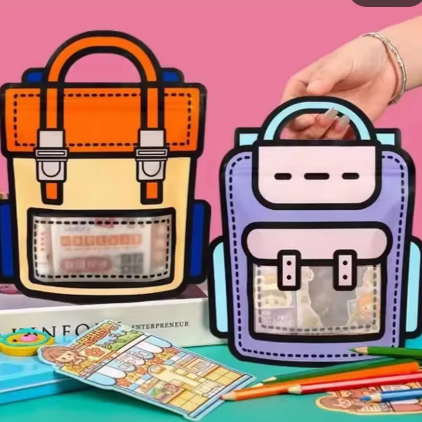 Glitz Fun Cartoon Backpack Snack Bag 3 pcs set