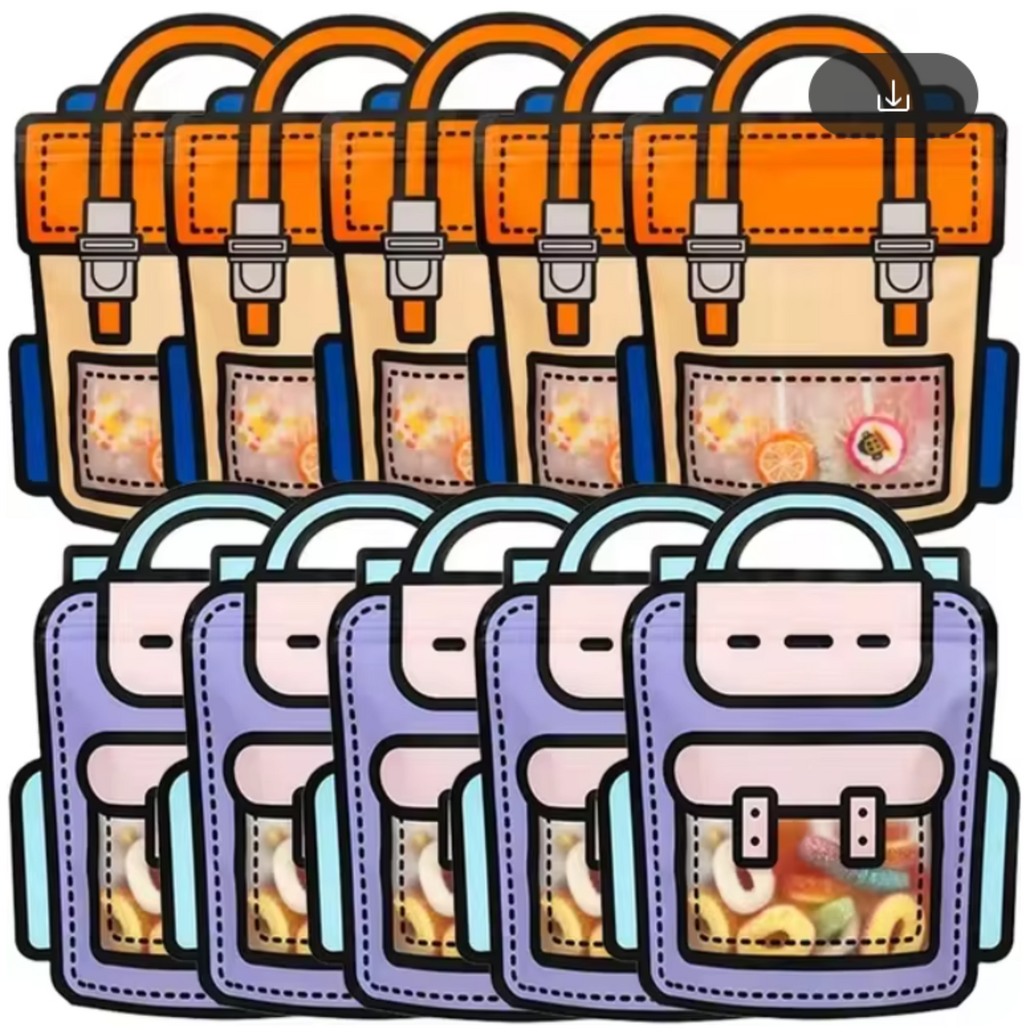 Glitz Fun Cartoon Backpack Snack Bag 3 pcs set