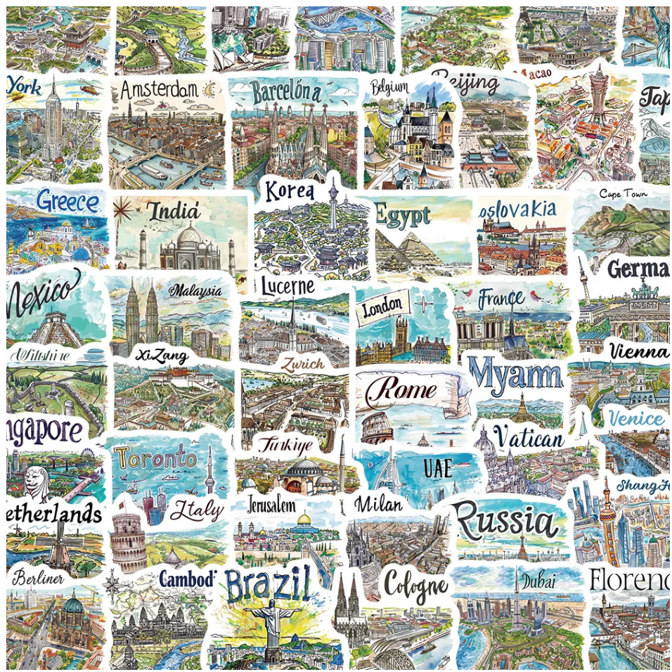 Glitz 50 Pieces Cool and Fun Water Resistant Stickers
