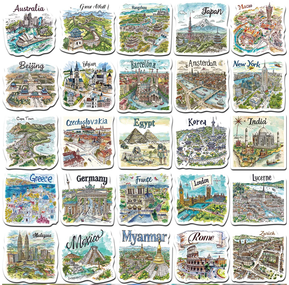 Glitz 50 Pieces Cool and Fun Water Resistant Stickers